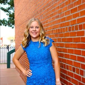 Royal Blue Lace Formal Dress